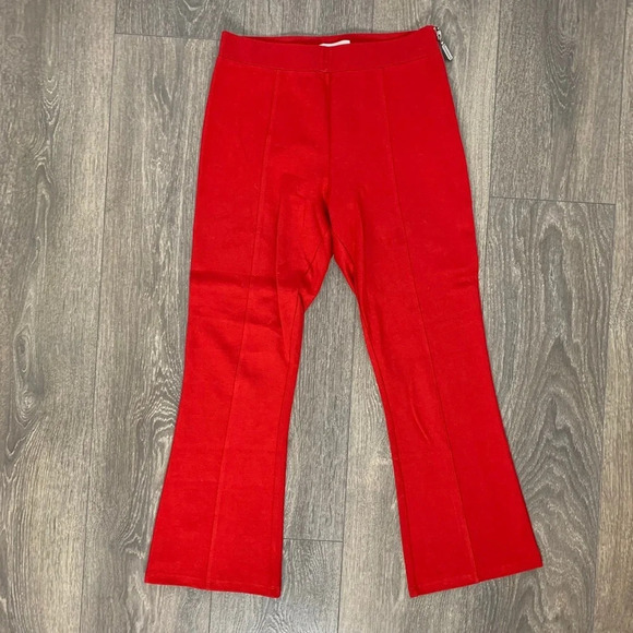 Lovers and Friends Lee Crop Pants Flare wide Leg High rise Waist Red revolve - Picture 7 of 12